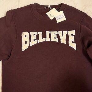 BANDIER Burgundy BELIEVE Women's Sweatshirt